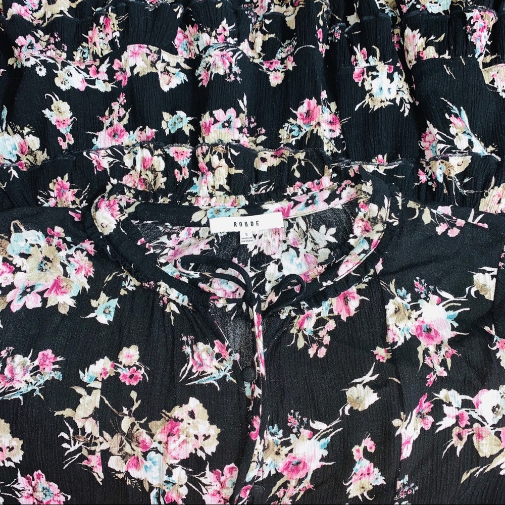Ro&De Ruffle Hem Floral Women Clothing Dress - Picture 7 of 7